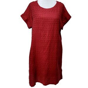 Soft Surroundings Remi Petite M Cotton/Linen Gauze Shirt Dress